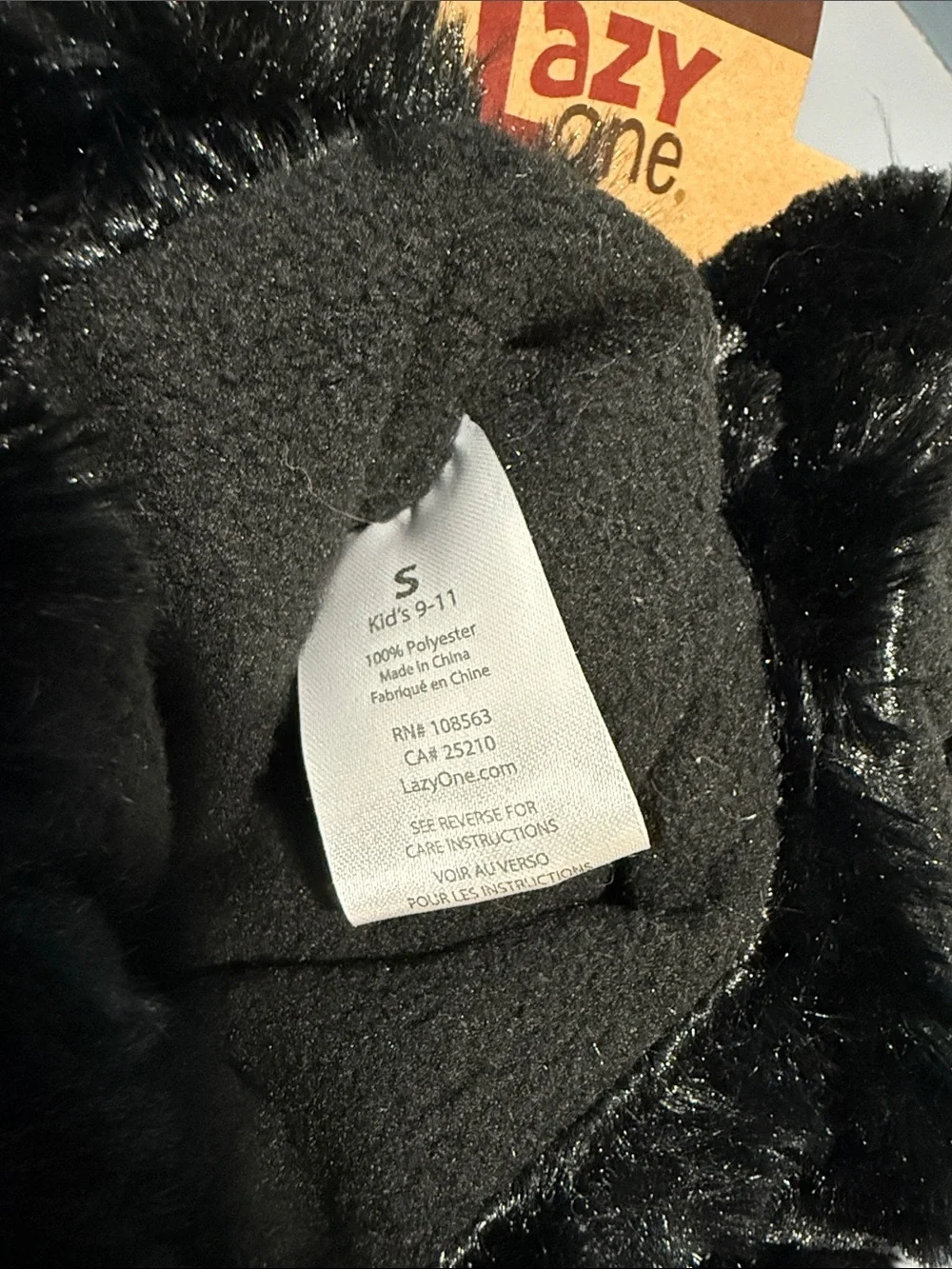 Lazy One Black Plush Bear Paw Slippers with Tan Claws